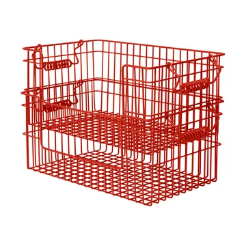 Cala στοιβαζόμενο καλάθι 2 τεμάχια - Poppy red, 28,7x18x13 εκ. - Ferm Living