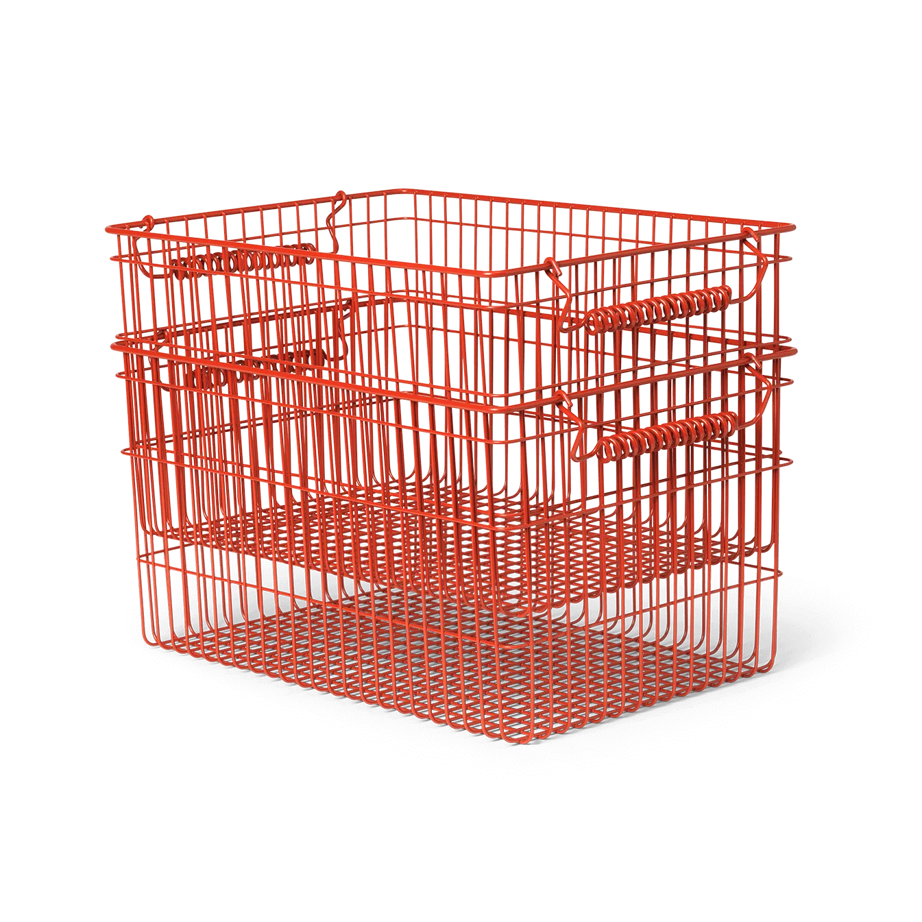 Καλάθι Cala στοιβαζόμενο 2 τεμάχια, Poppy red, 36,2x26,2x20,2 cm Ferm Living