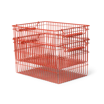 Καλάθι Cala στοιβαζόμενο 2 τεμάχια - Poppy red, 36,2x26,2x20,2 cm - Ferm Living
