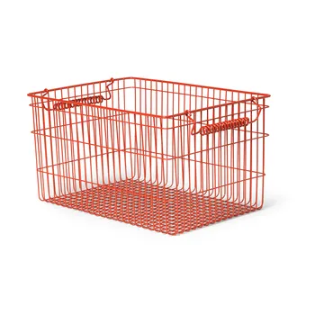 Καλάθι Cala στοιβαζόμενο 2 τεμάχια - Poppy red, 36,2x26,2x20,2 cm - Ferm Living