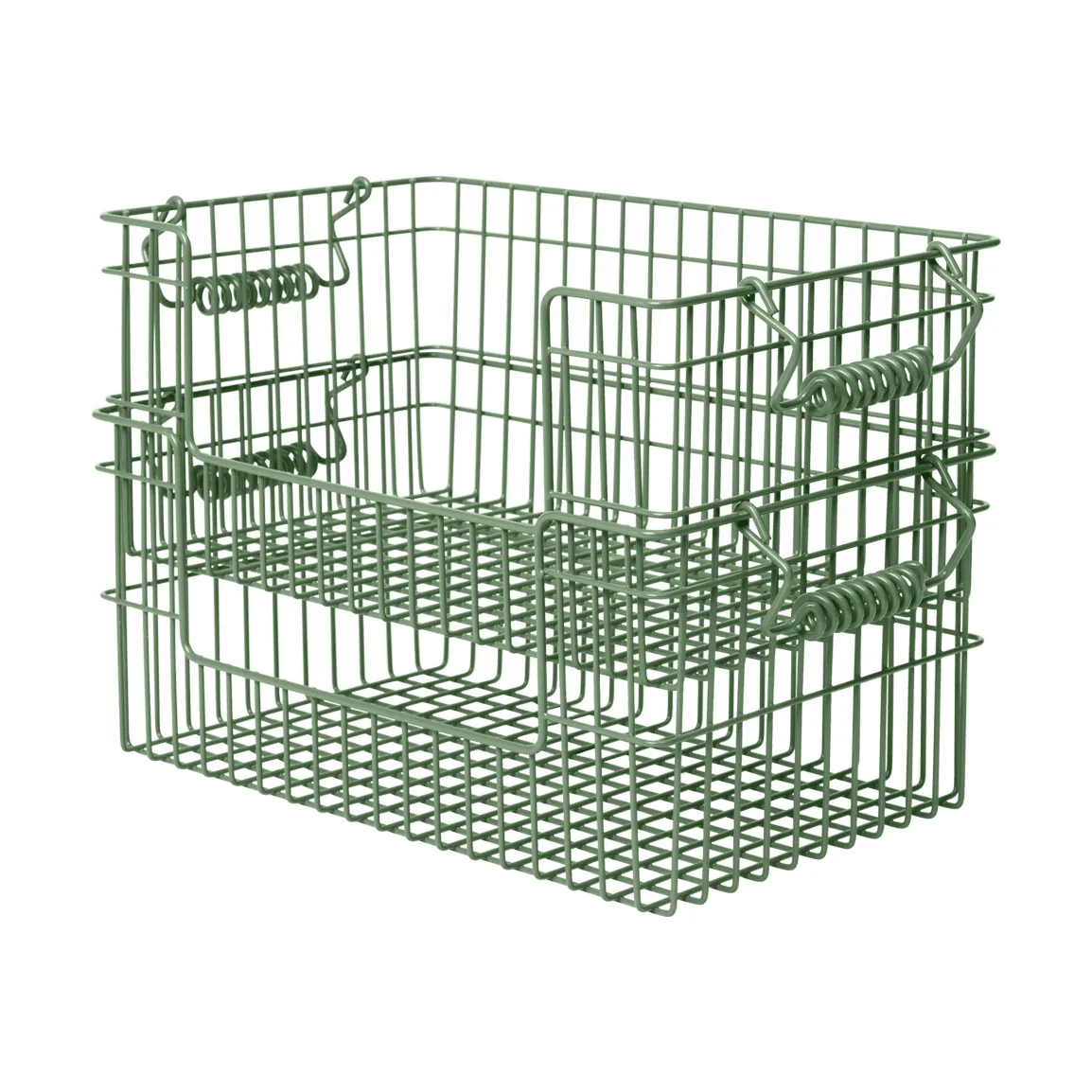 Cala στοιβαζόμενο καλάθι 2 τεμάχια, Verdant green, 28,7x18x13 εκ. Ferm Living