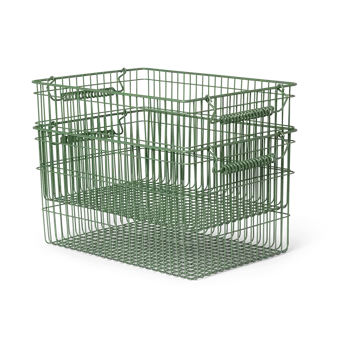 Καλάθι Cala στοιβαζόμενο 2 τεμάχια - Verdant green, 36,2x26,2x20,2 cm - Ferm Living