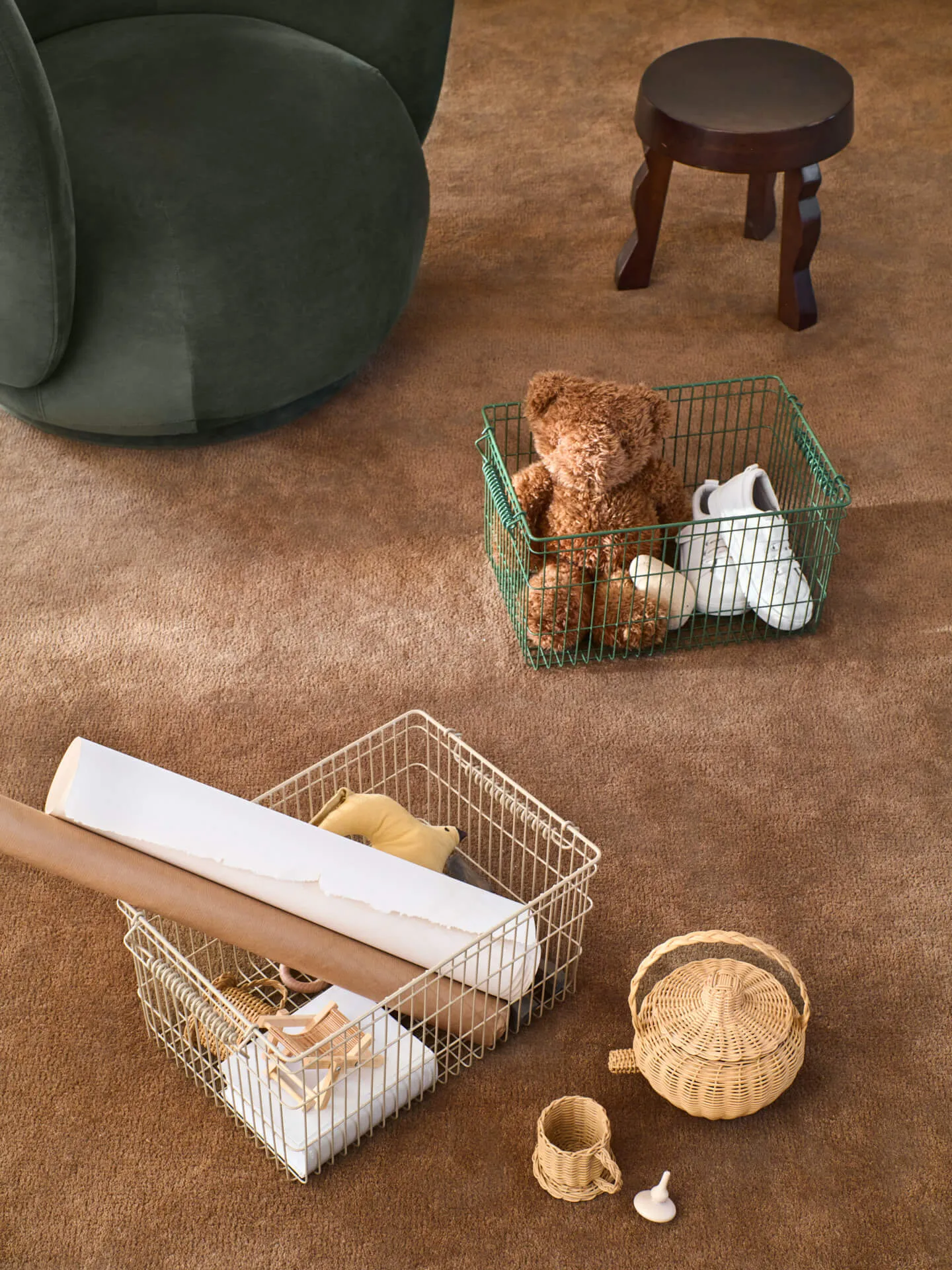 Καλάθι Cala στοιβαζόμενο 2 τεμάχια, Verdant green Ferm Living