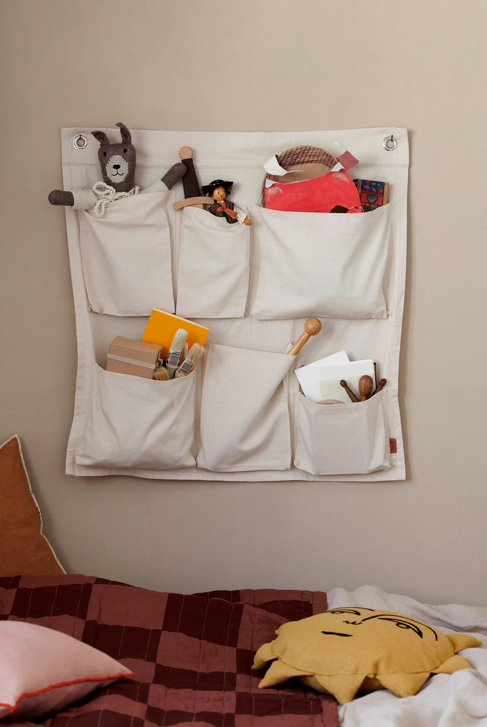 Canvas wall pockets αποθήκευση τοίχου, 70x70 εκ. Ferm Living