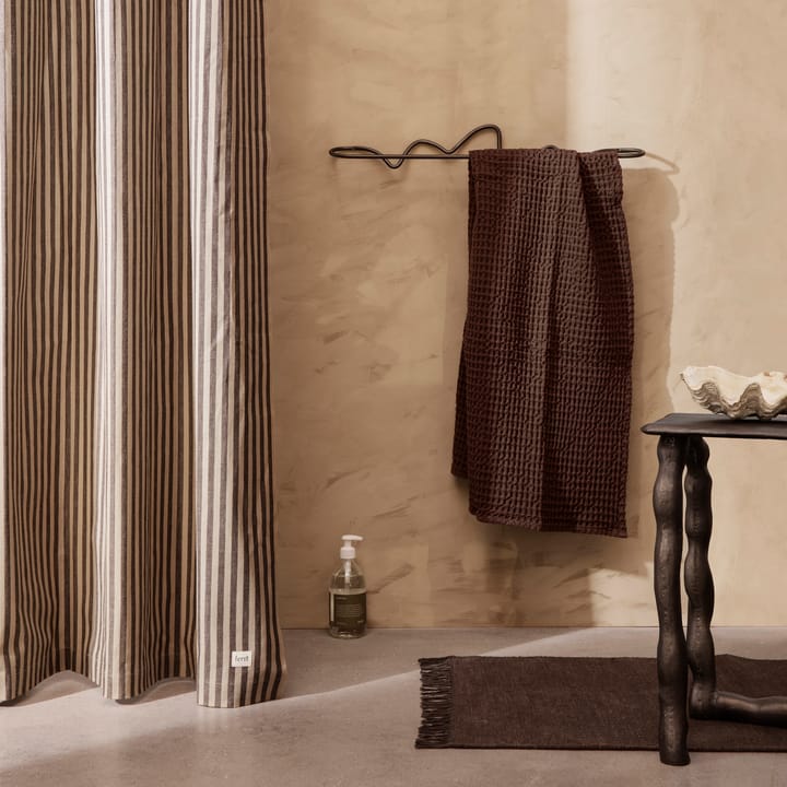 Chambray κουρτίνα μπάνιου, Άμμος-μαύρο Ferm Living