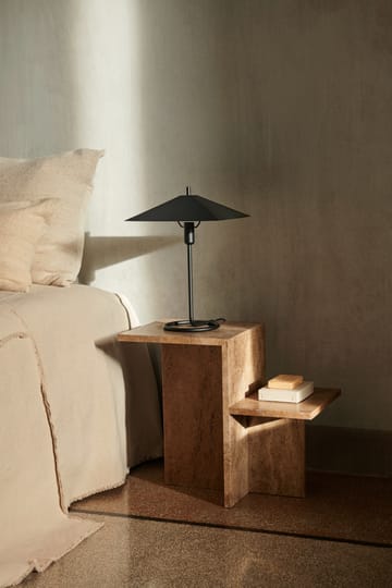 Distinct βοηθητικό τραπέζι 59,5x35x50 cm - Dark Brown Travertine - Ferm Living