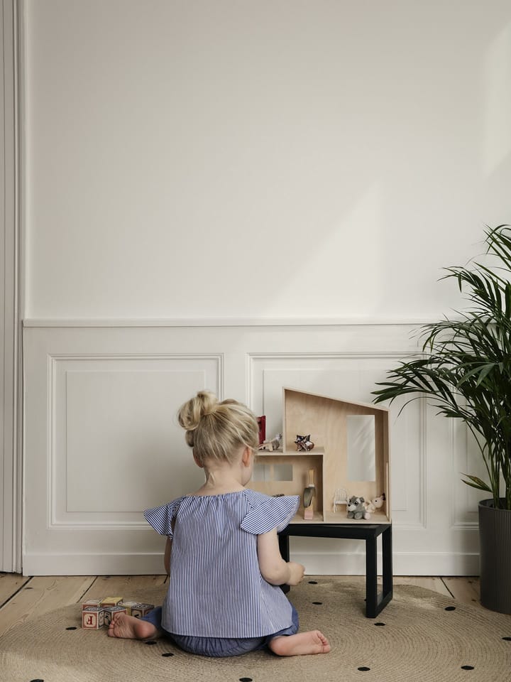 Ferm Living χαλάκι στρογγυλό Ø130 cm, Μαύρες τελείες Ferm Living