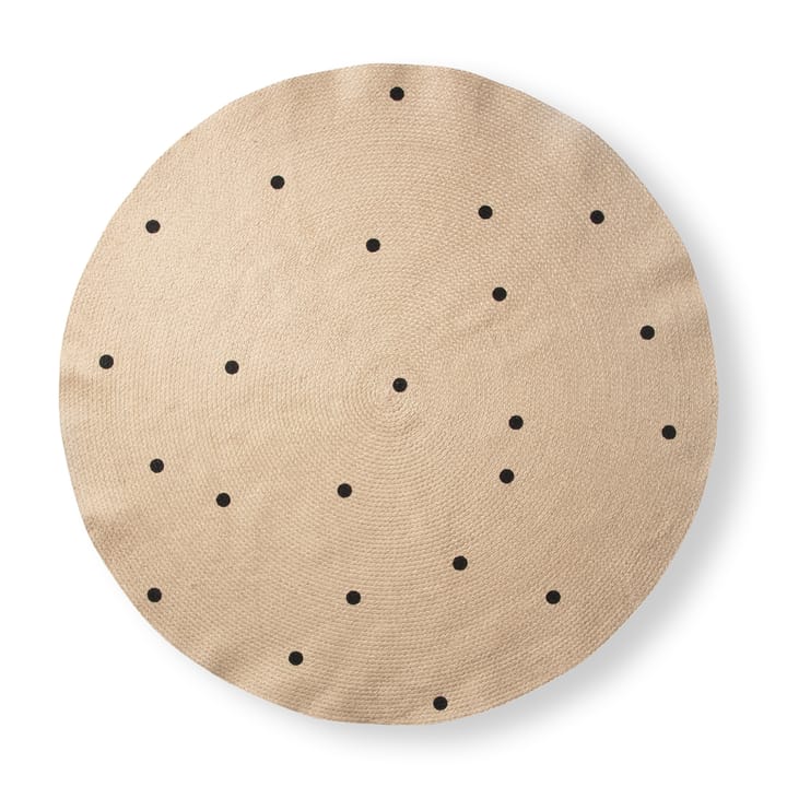 Ferm Living χαλάκι στρογγυλό Ø130 cm, Μαύρες τελείες Ferm Living