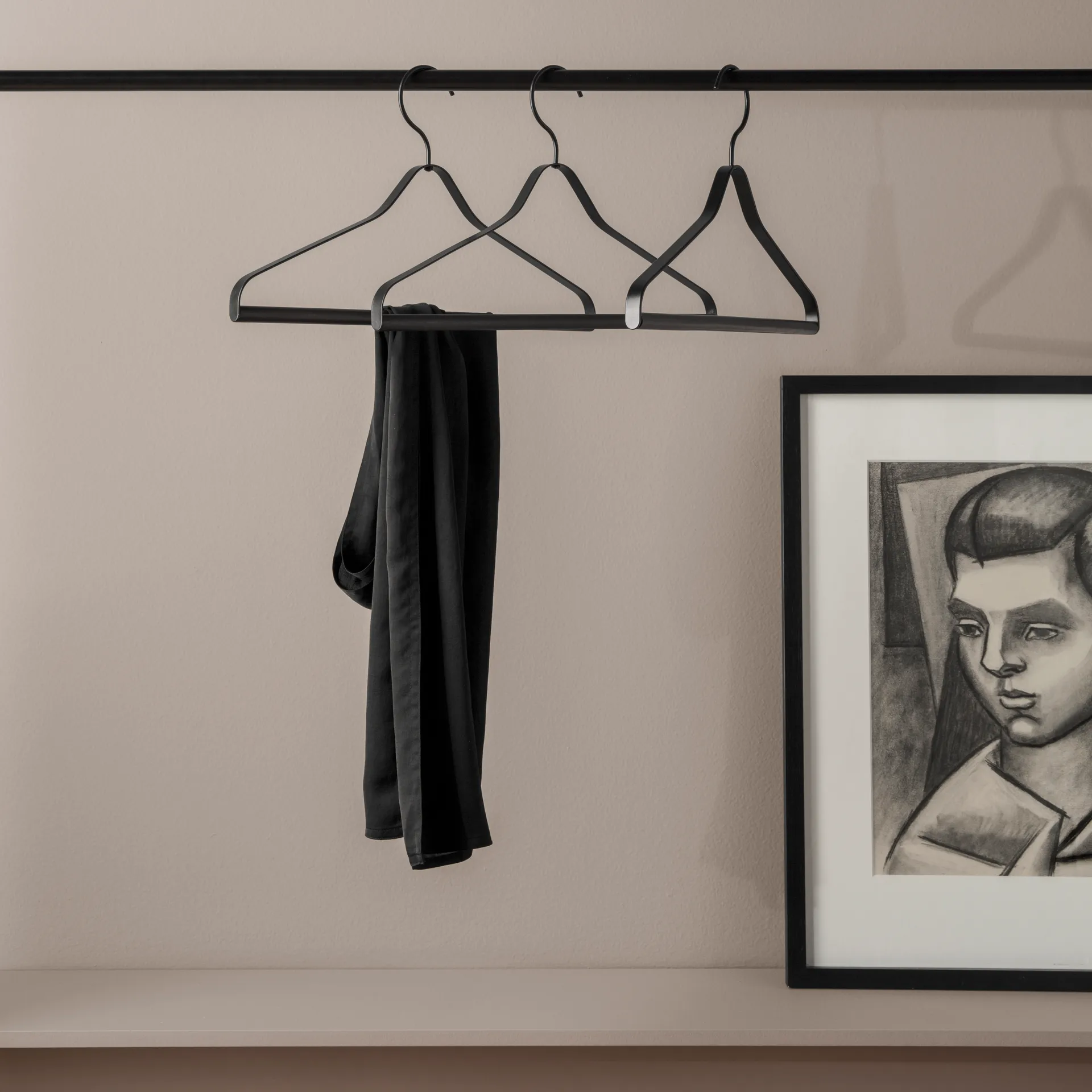 Ferm Living κρεμάστρα Συσκευασία 3 τεμαχίων, μαύρο Ferm Living