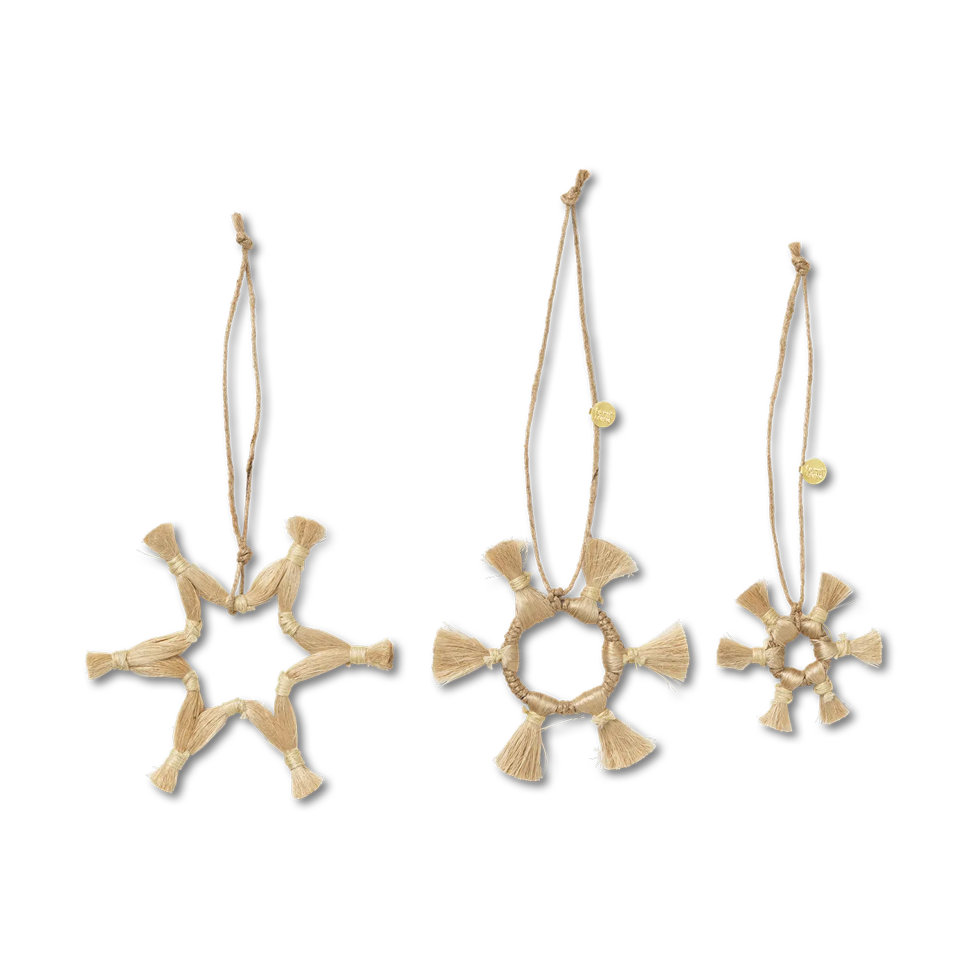 Ferm Living Jute Stars μπιχλιμπίδια 3 τεμάχια, Natural Ferm Living