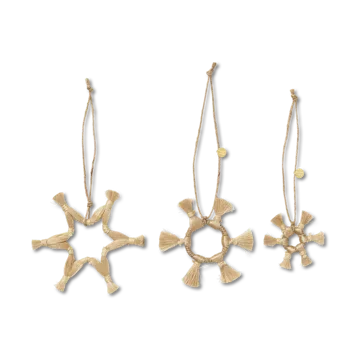 Ferm Living Jute Stars μπιχλιμπίδια 3 τεμάχια - Natural - Ferm Living