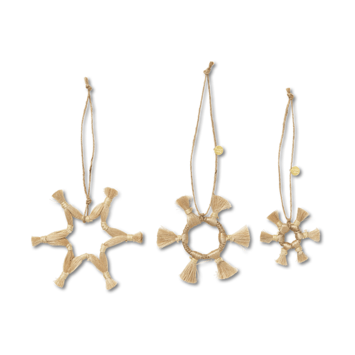 Ferm Living Jute Stars μπιχλιμπίδια 3 τεμάχια - Natural - Ferm Living