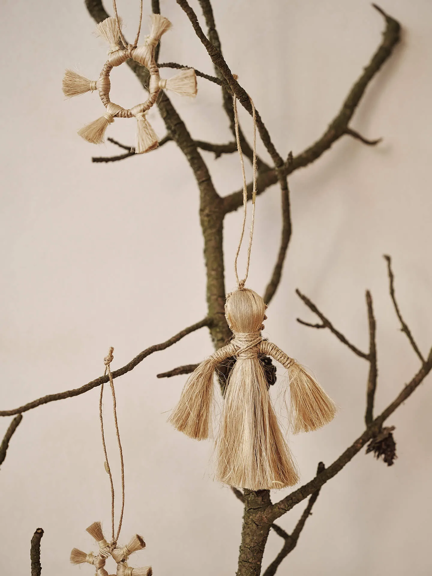 Ferm Living Jute Stars μπιχλιμπίδια 3 τεμάχια, Natural Ferm Living