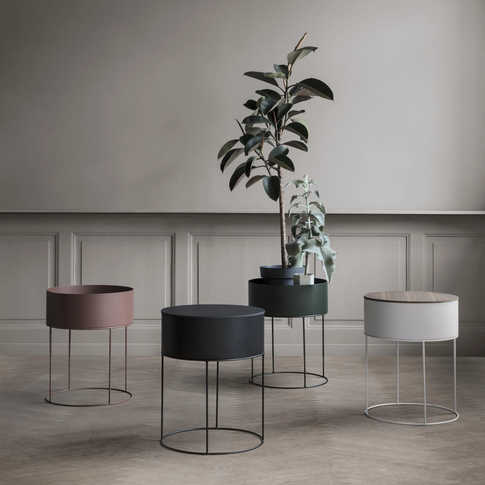 Ferm Living plant κουτί στρογγυλό, Ανοιχτό γκρι Ferm Living
