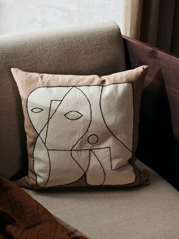 Figure μαξιλαροθήκη 50x50 cm, Σκούρο Ταουπ-Λευκό Ferm Living