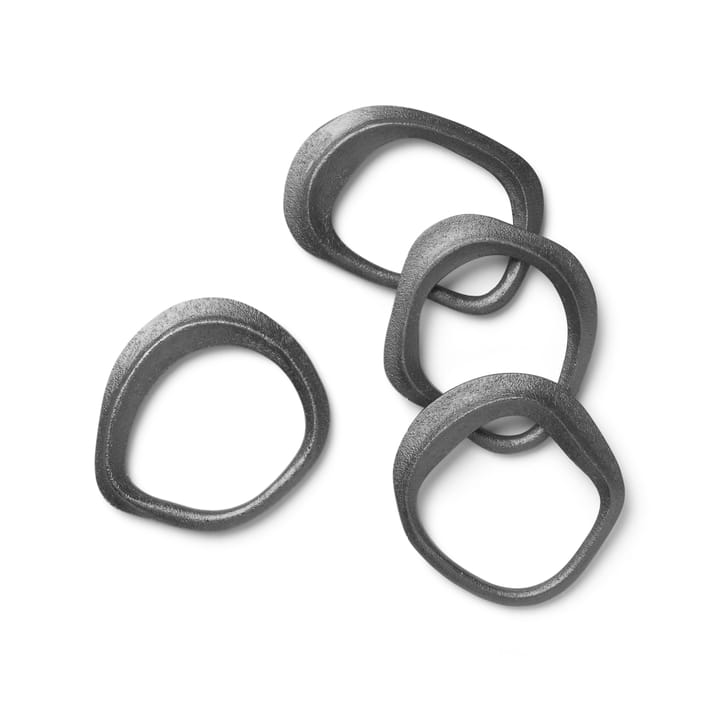 Δαχτυλίδι χαρτοπετσέτας Flow 4 τεμαχίων - black brass - Ferm Living