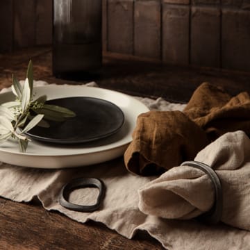 Δαχτυλίδι χαρτοπετσέτας Flow 4 τεμαχίων - black brass - Ferm Living
