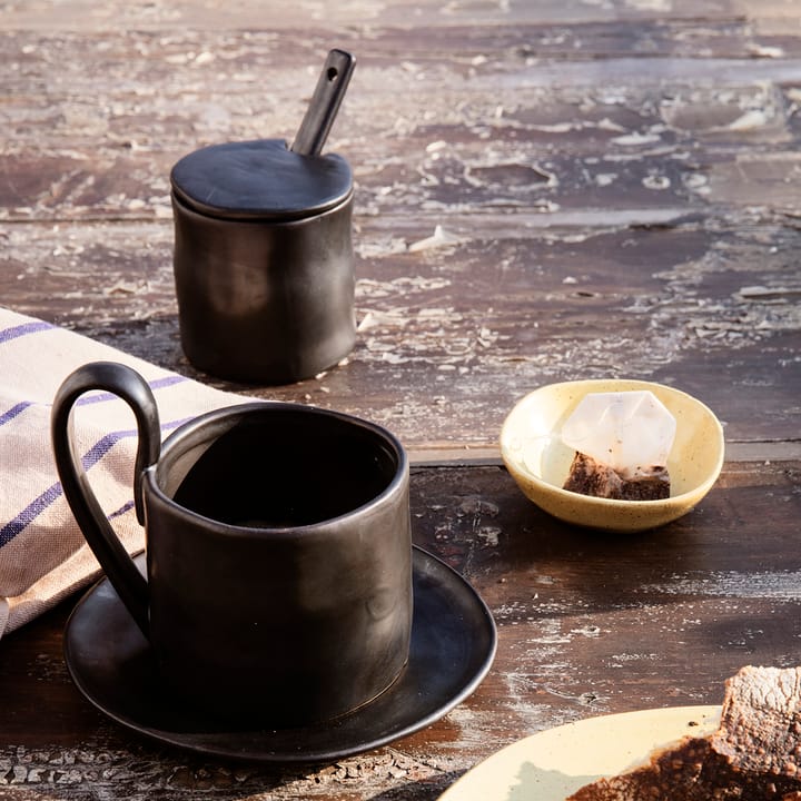 Flow βάζο μαρμελάδας με κουτάλι, μαύρο Ferm Living