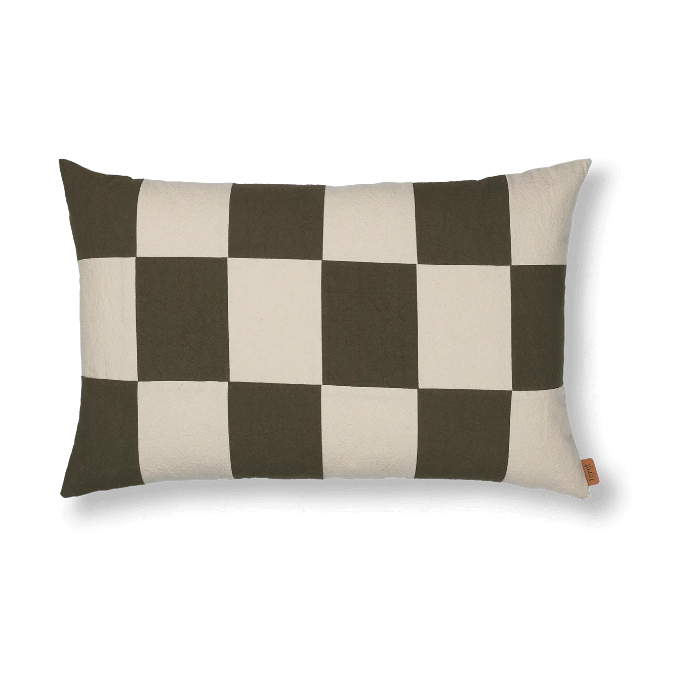 Fold patchwork κάλυμμα μαξιλαριού 40x60 cm, Dark Olive -undyed Ferm Living
