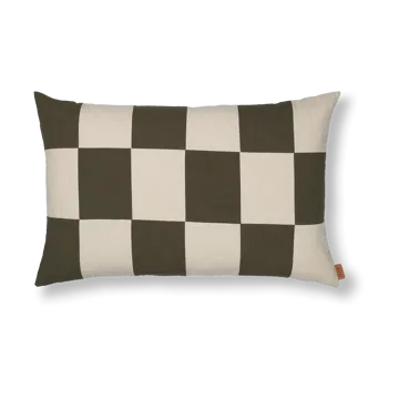 Fold patchwork κάλυμμα μαξιλαριού 40x60 cm - Dark Olive -undyed - Ferm Living