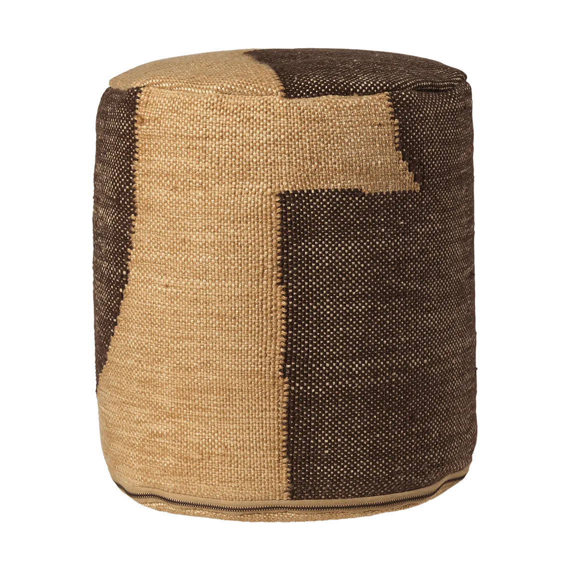Μαξιλάρι καθίσματος Forene cylinder pouf Ø38x42 cm, Tan-Chocolate Ferm Living