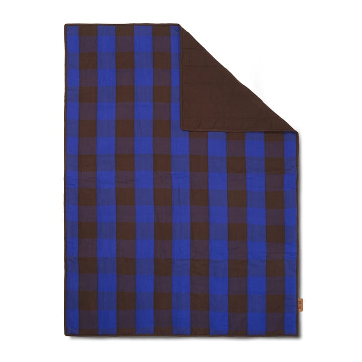 Grand κουβέρτα 120x170 cm - Σοκολάτα-φωτεινό μπλε - Ferm LIVING