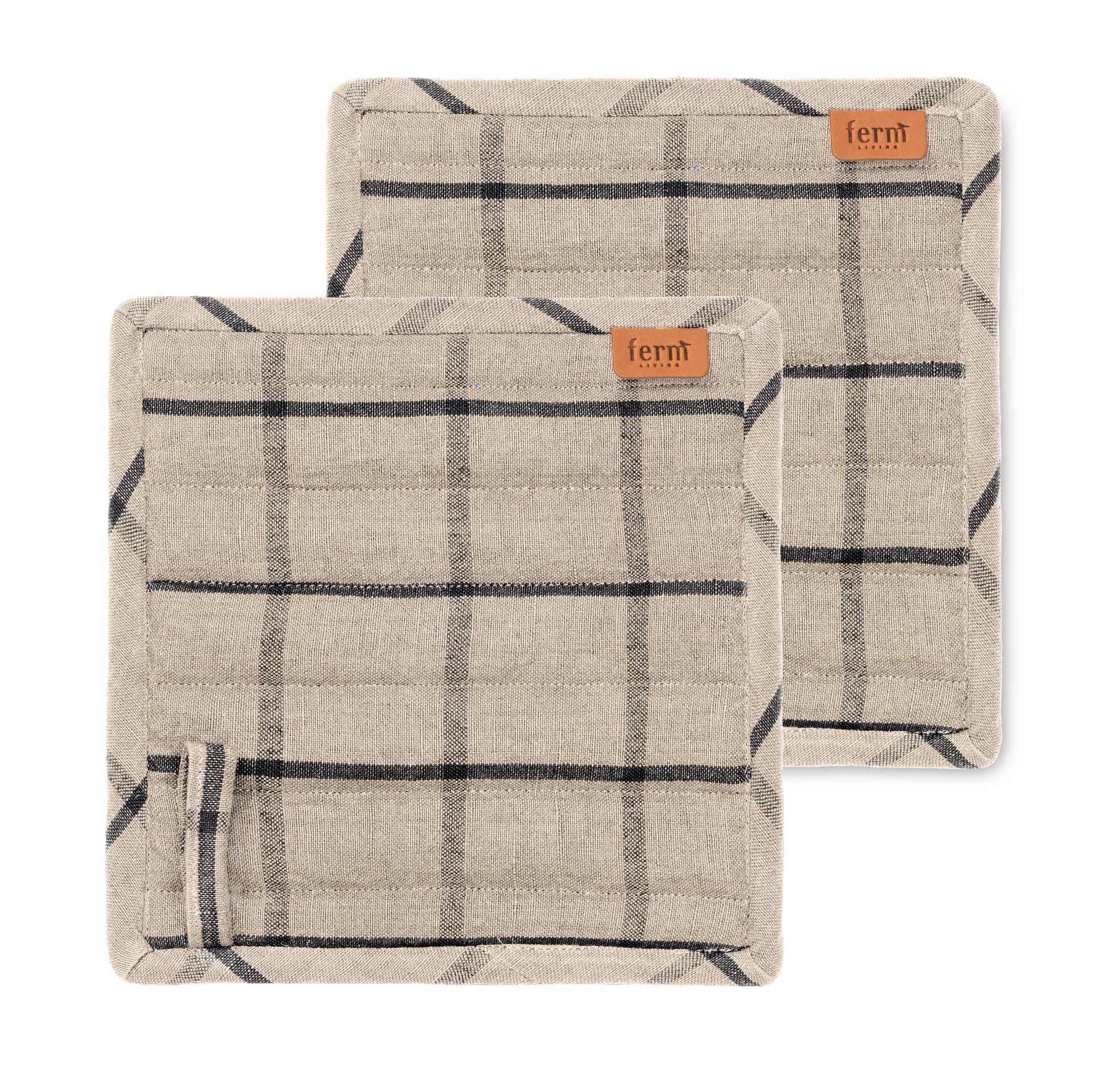 Hale γάντι φούρνου Συσκευασία 2 τεμαχίων, άμμος-μαύρο Ferm Living