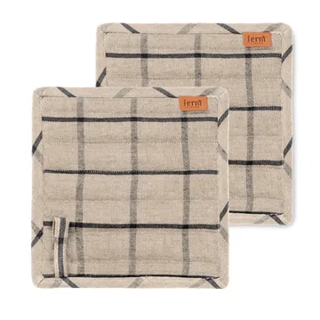 Hale γάντι φούρνου Συσκευασία 2 τεμαχίων - άμμος-μαύρο - Ferm Living