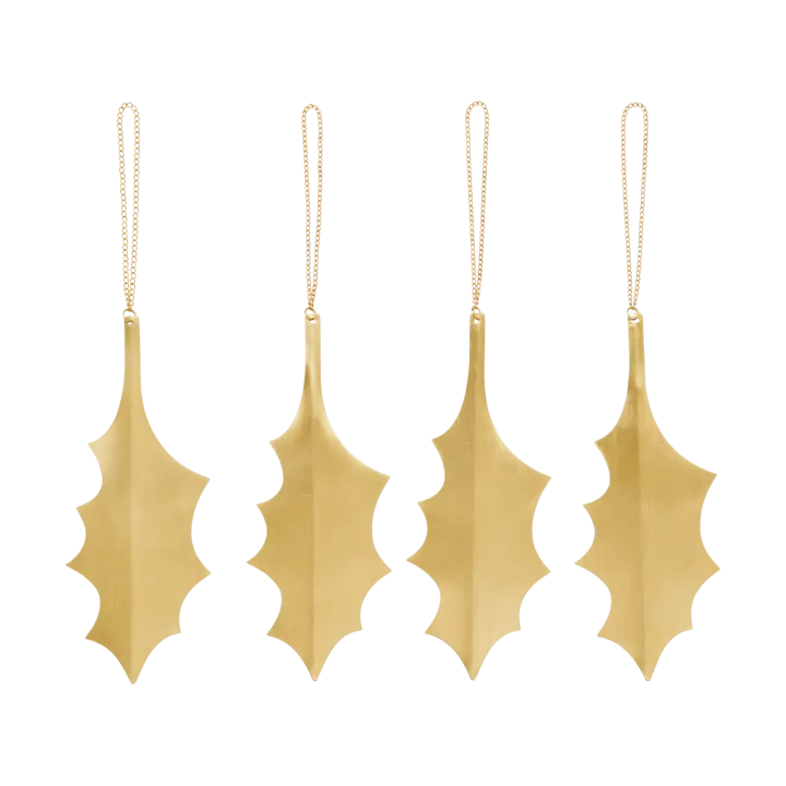 Holly leaf διακοσμητικό κρεμαστό 13,5 εκ. 4 τεμάχια - Brass - Ferm Living