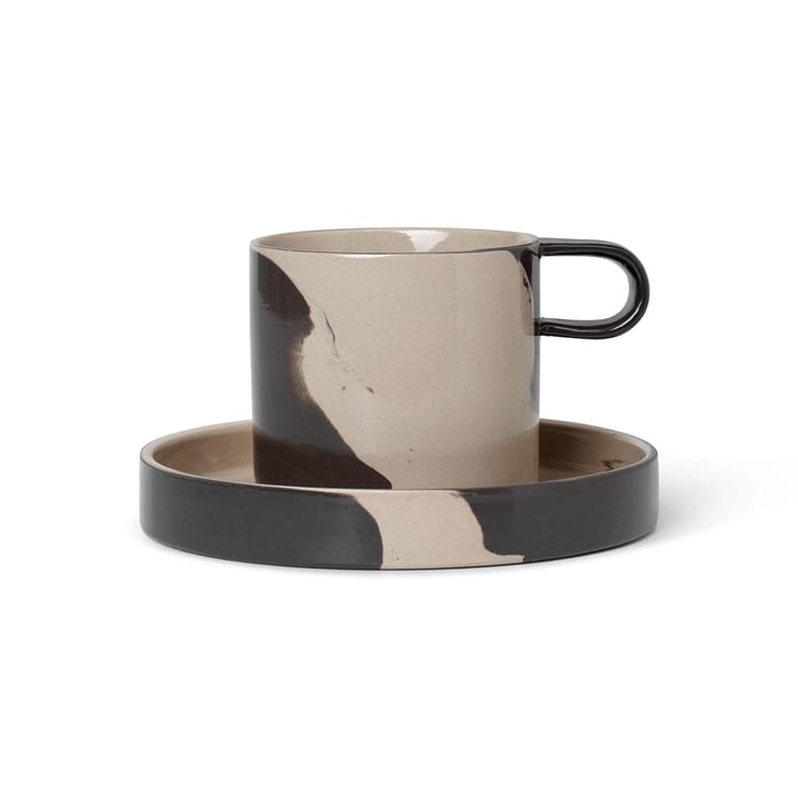 Inlay φλιτζάνι με πιατάκι - Άμμος-καφέ - Ferm Living
