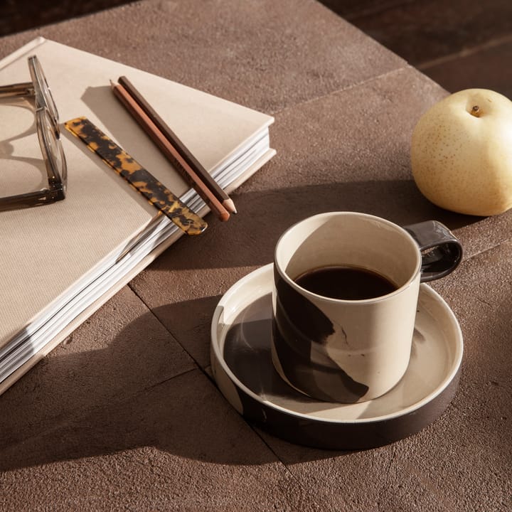 Inlay φλιτζάνι με πιατάκι, Άμμος-καφέ Ferm Living