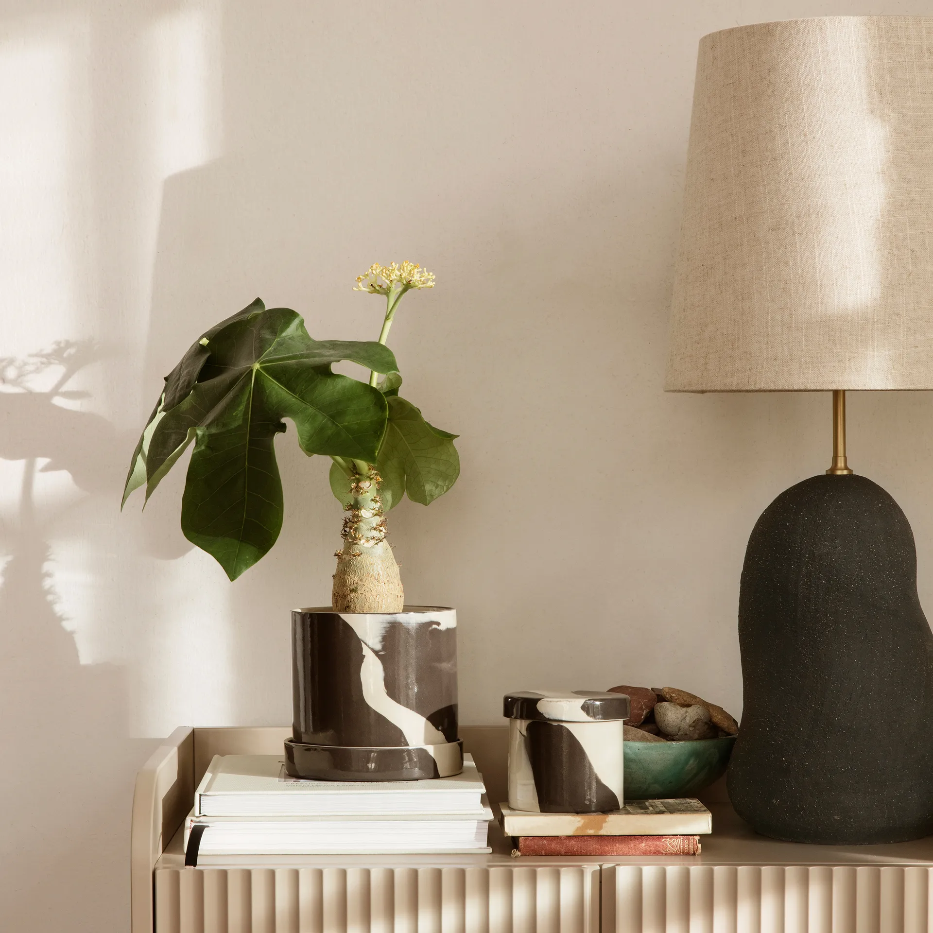 Inlay βάζο αποθήκευσης 14,5 cm, Άμμος-καφέ Ferm Living