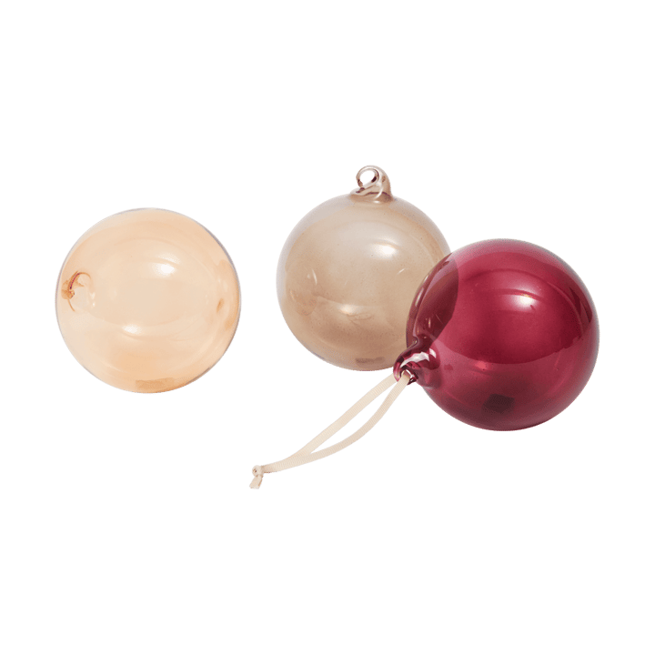 Γυάλινη μπάλα julkulor L Ø10 εκ 3 τεμάχια - Roseate Translucent - Ferm Living