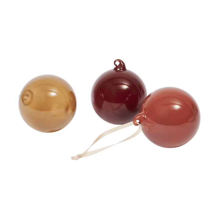 Γυάλινη μπάλα julkulor M Ø8 cm 3 τεμάχια - Roseate Opaque - Ferm Living