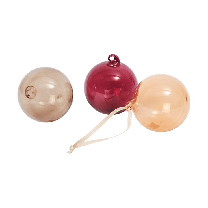 Γυάλινη μπάλα julkulor M Ø8 cm 3 τεμάχια - Roseate Translucent - Ferm Living