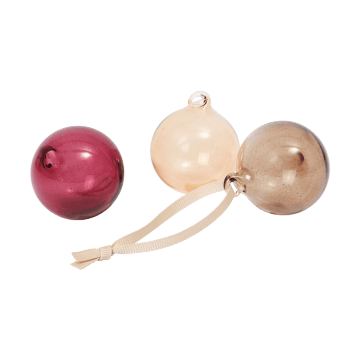 Γυάλινη μπάλτσα julkulor S Ø4 cm 3 τεμάχια - Roseate Translucent - Ferm Living