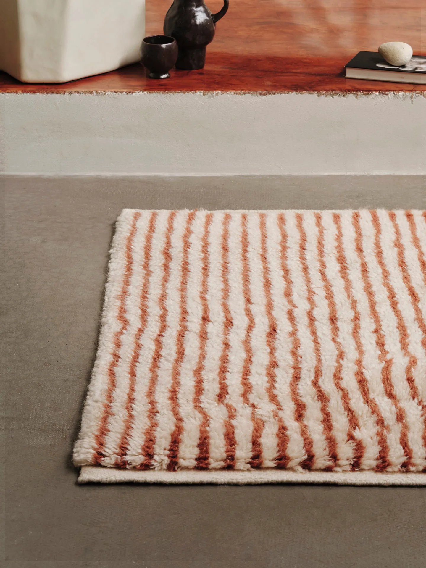 Kami χαλί, Off white-red brown, 80x120 cm Ferm Living
