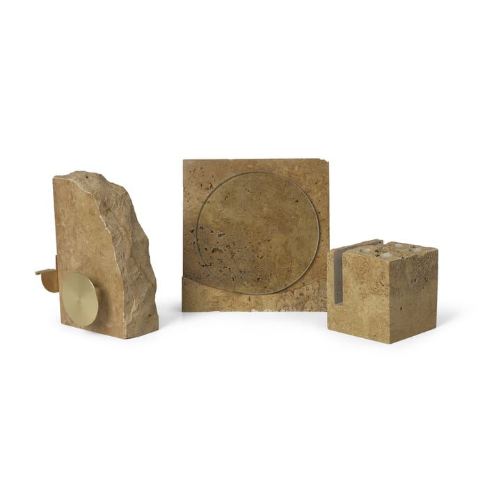 Klint pencil βάση 9x9 εκ, Beige travertine Ferm Living