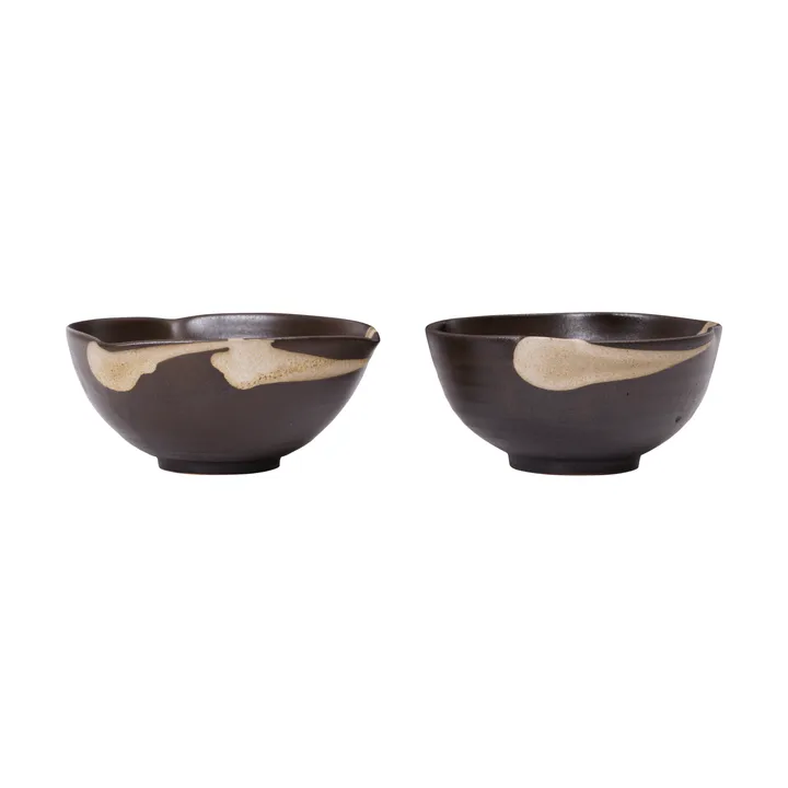 Koyo μπολ 2-pack - Dark brown-buff, Ø11,5x6 εκ. - Ferm Living
