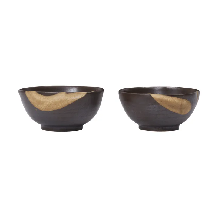 Koyo μπολ 2-pack - Dark brown-buff, Ø8,5x4,5 εκ. - Ferm Living