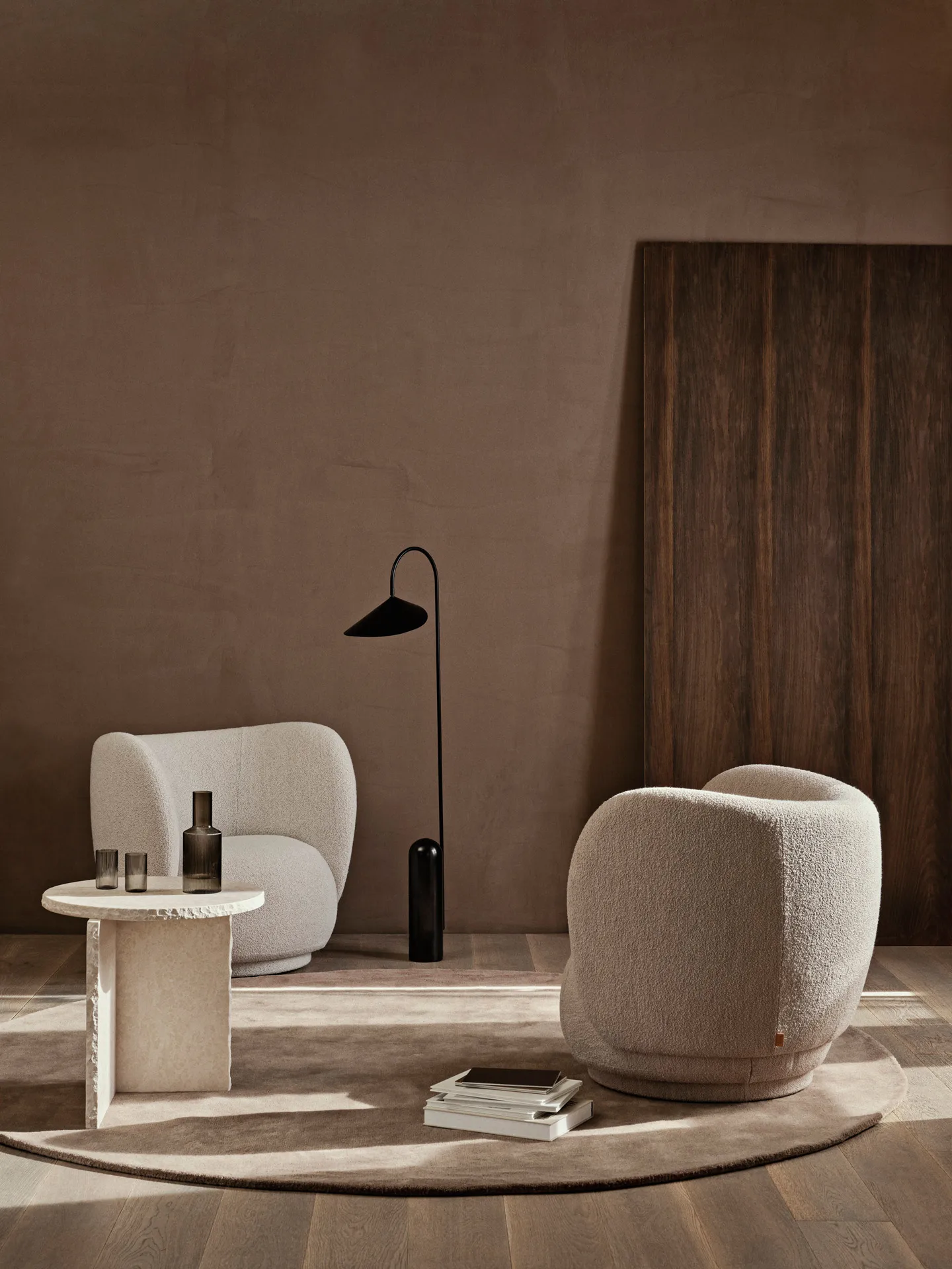 Lager καθρέφτης, Ash Brown Ø240 cm Ferm Living