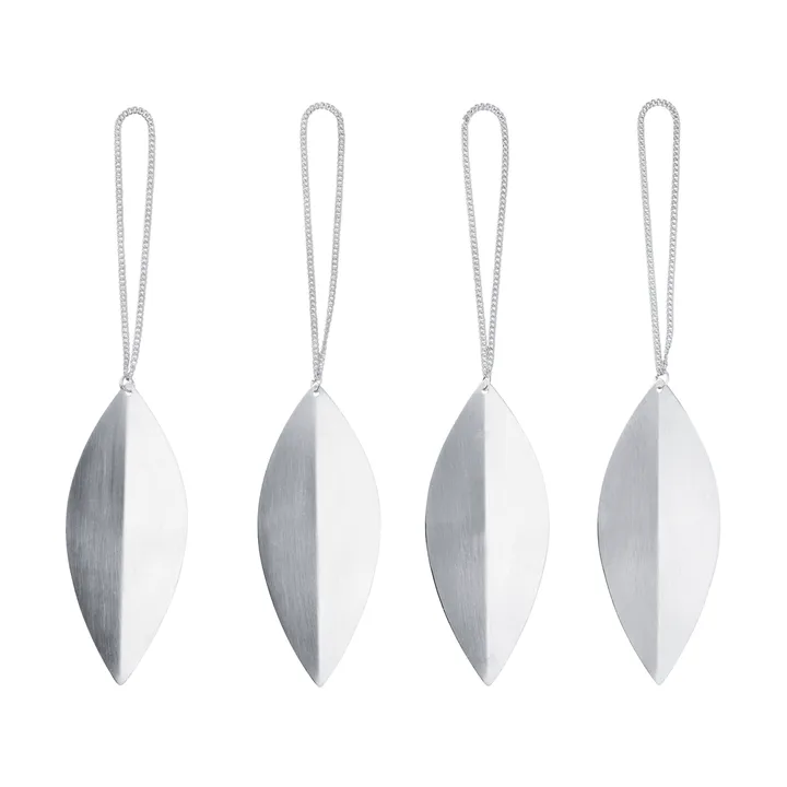 Leaf χριστουγεννιάτικο κρεμαστό δέντρου - Silver, 4-pack - Ferm Living