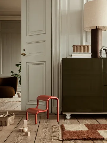 Mara χειροποίητο χαλί 80x120 cm - Σκούρο Τούβλο-υπόλευκο - Ferm Living