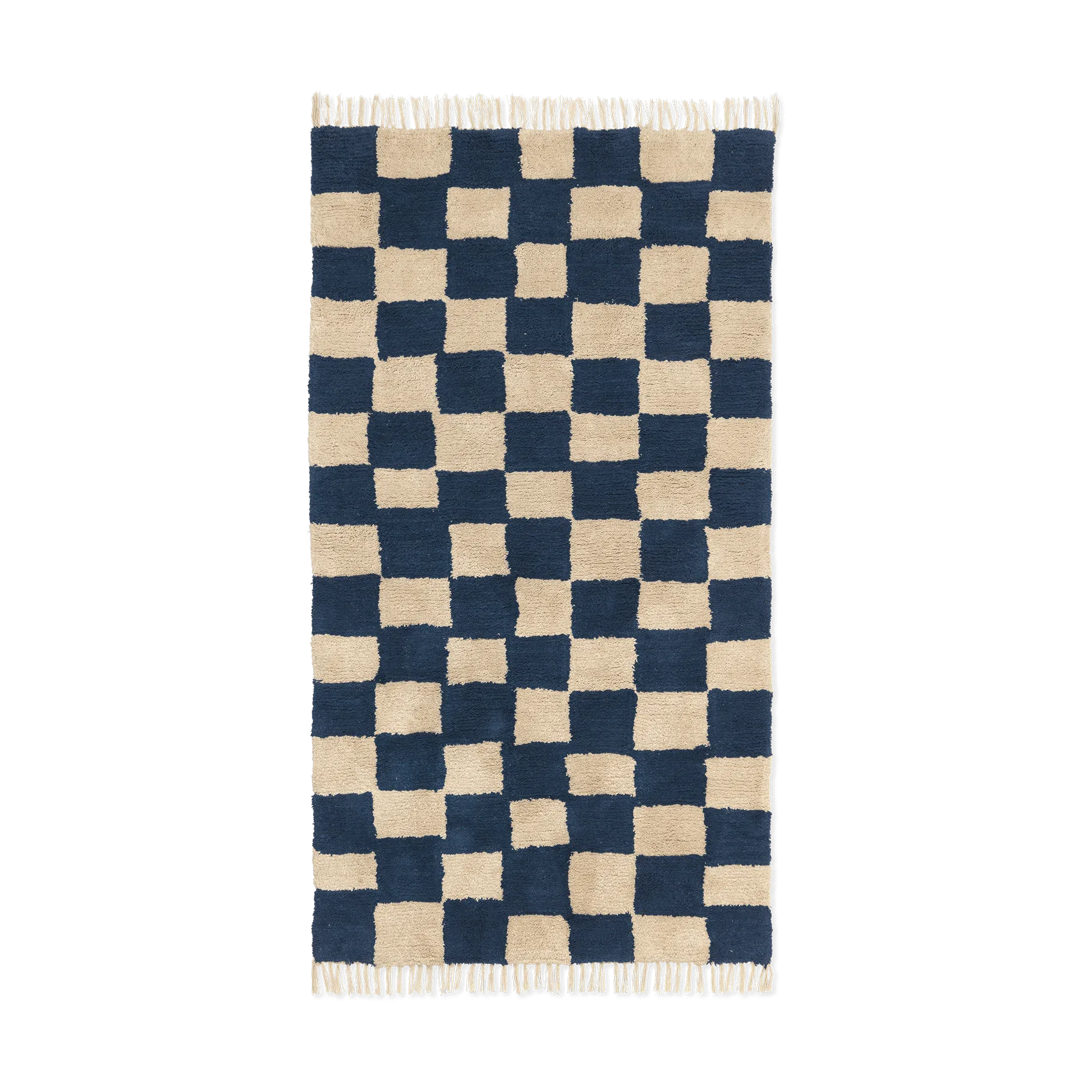 Mara βαμβακερό χαλί 80x150 cm, Βαθύ Μπλε-Ζεστή Άμμος Ferm Living