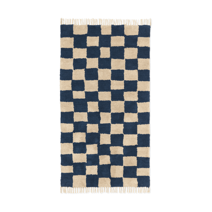 Mara βαμβακερό χαλί 80x150 cm - Βαθύ Μπλε-Ζεστή Άμμος - Ferm Living
