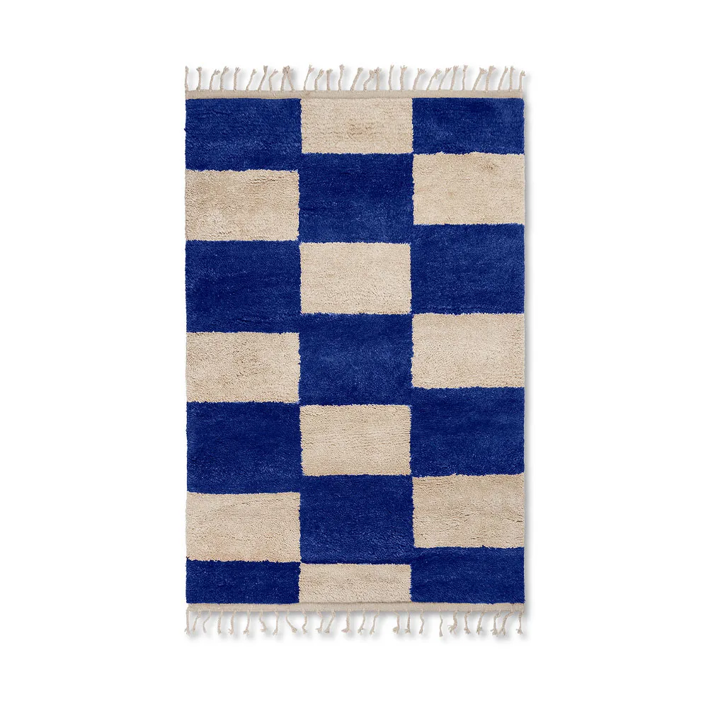 Mara χαλί, bright blue/offwhite, l, 120x180 cm Ferm Living