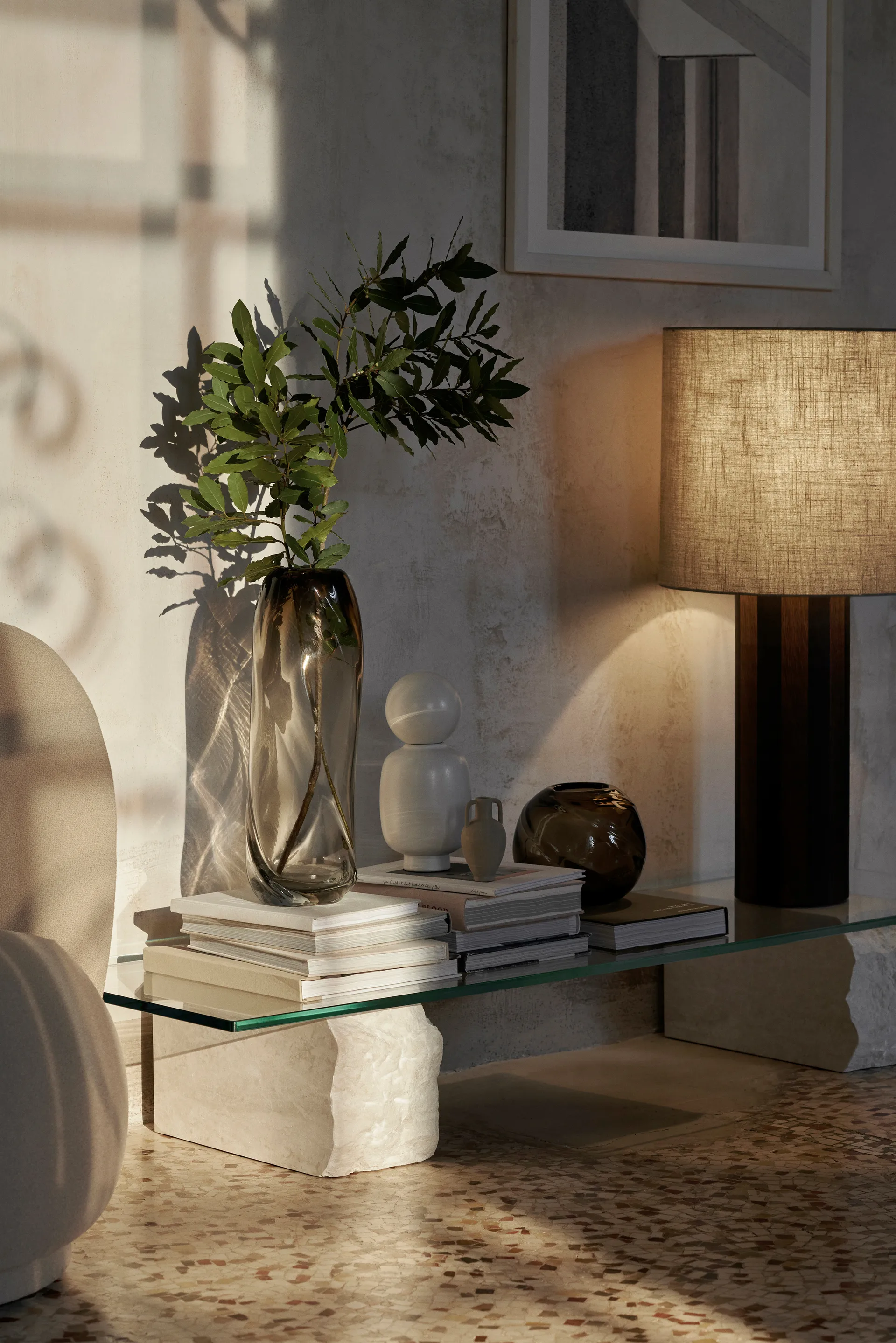 Mineral τραπεζάκι σαλονιού 46x160 εκ, Bianco curia Ferm Living