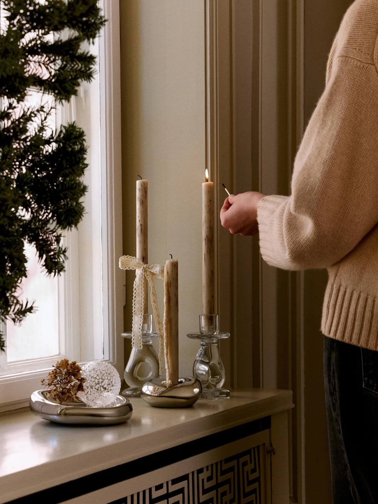 Mura κεριά 4 τεμάχια, Light beige Ferm Living