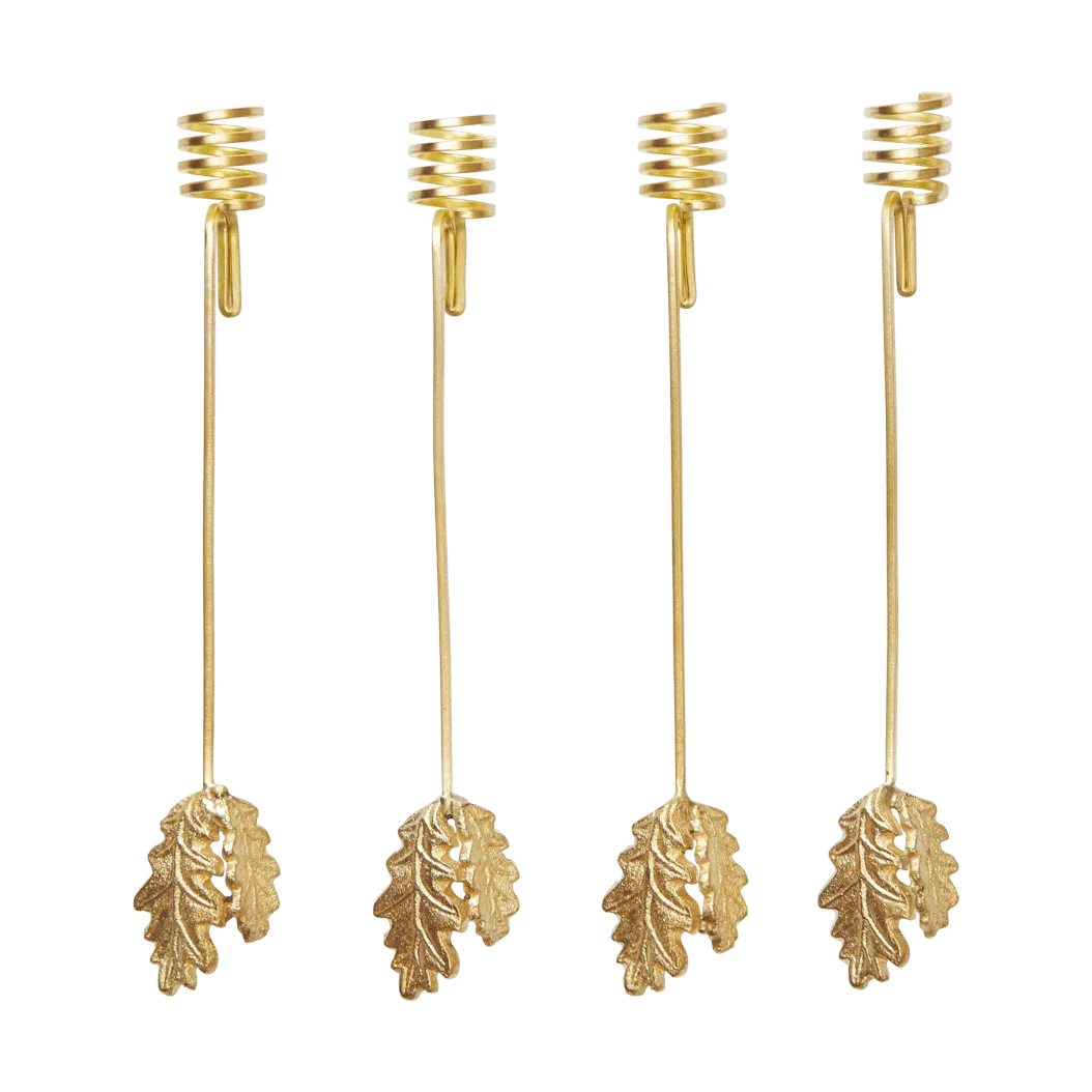 Oak leaf Christmas tree κηροπήγιο (σετ 4 τεμαχίων), Brass Ferm Living