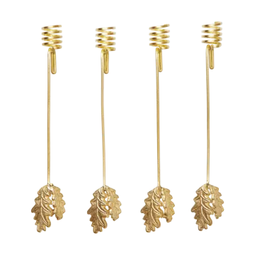 Oak leaf Christmas tree κηροπήγιο (σετ 4 τεμαχίων) - Brass - Ferm Living